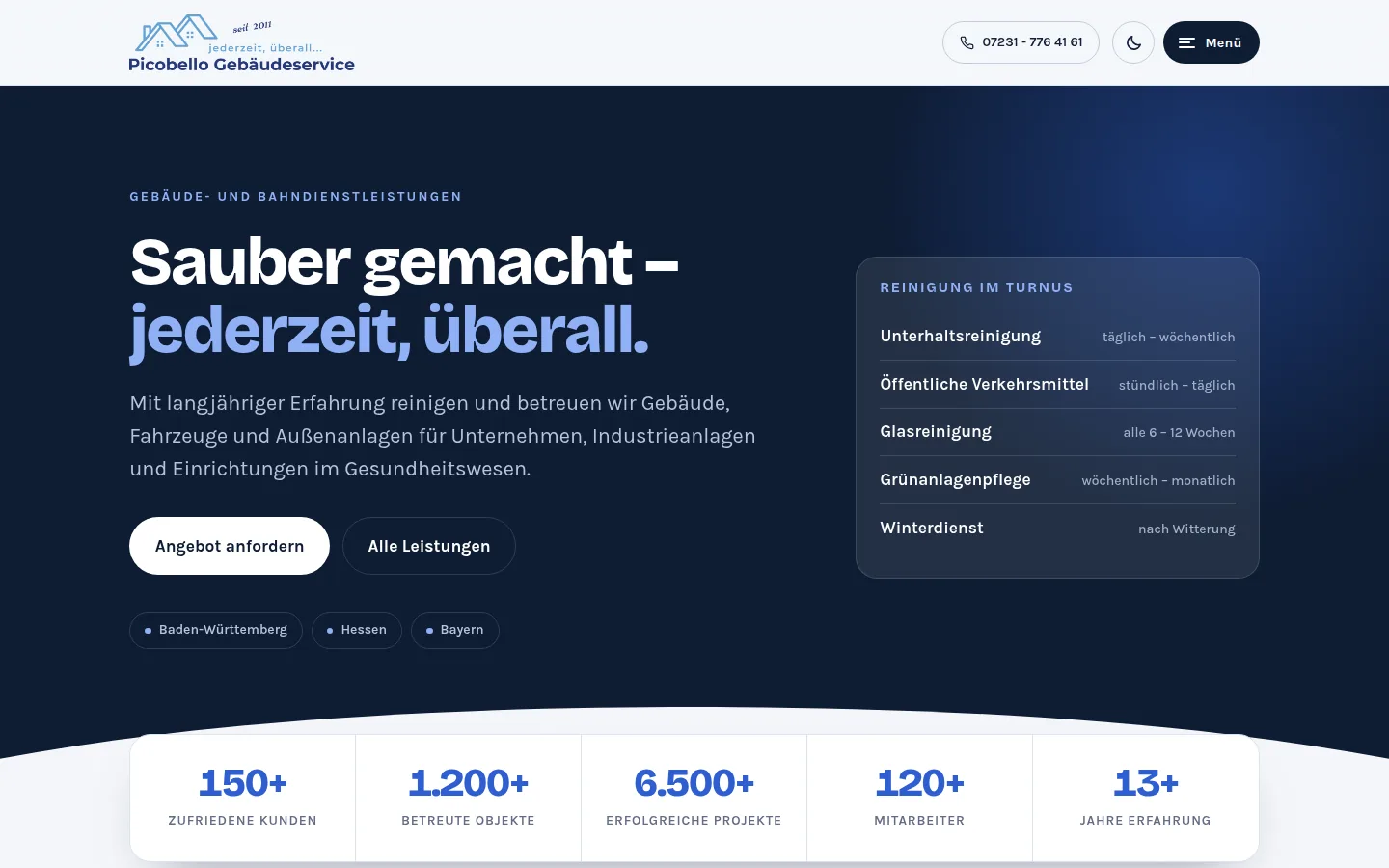 Picobello Gebäudeservice – Desktop